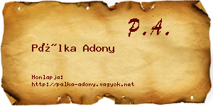 Pálka Adony névjegykártya
